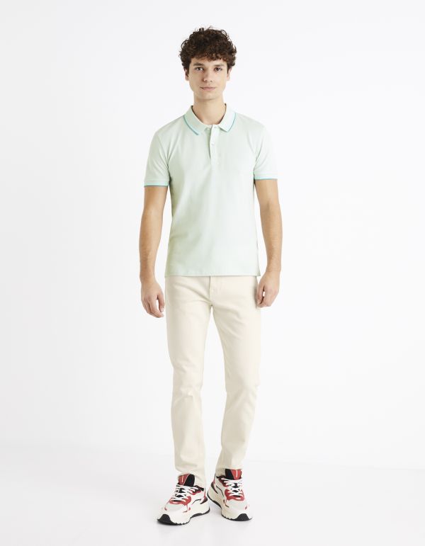 Polo piqué en coton elasthanne - vert