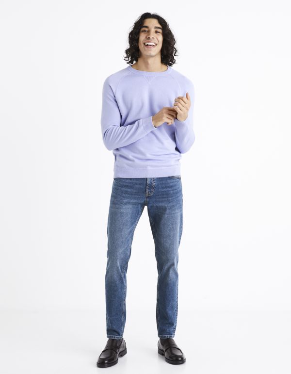 Pull col rond coton mélangé - violat