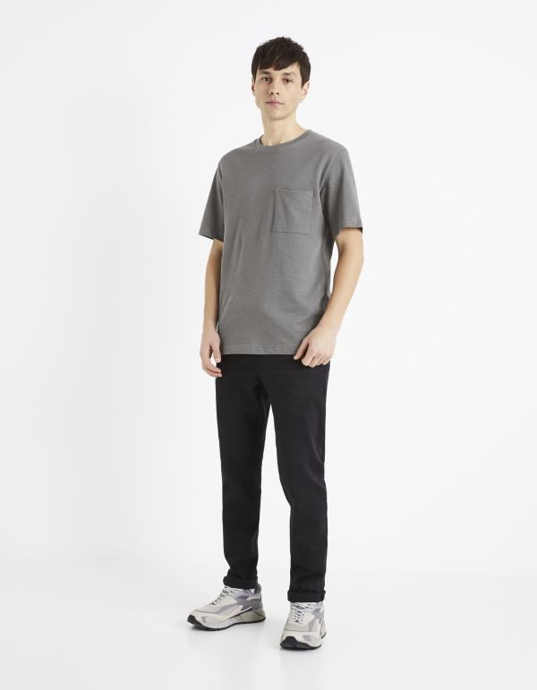 T-shirt col rond 100% coton - anthracite
