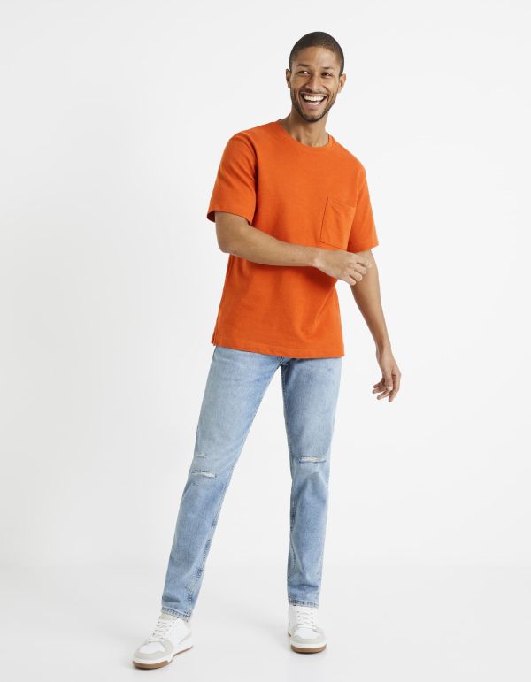 T-shirt col rond 100% coton - orange