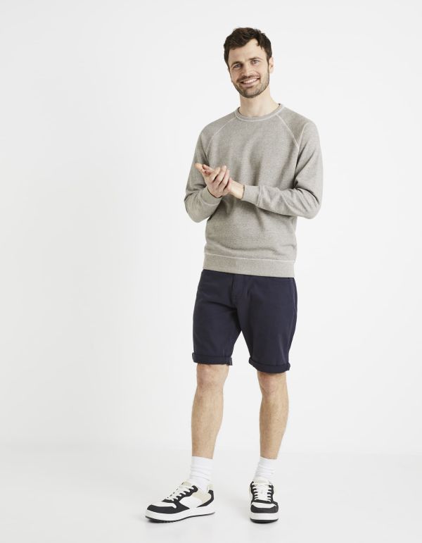 Sweat col rond coton mélangé - gris