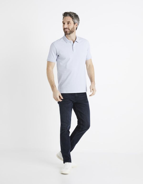 Polo piqué 100% coton - bleu ciel