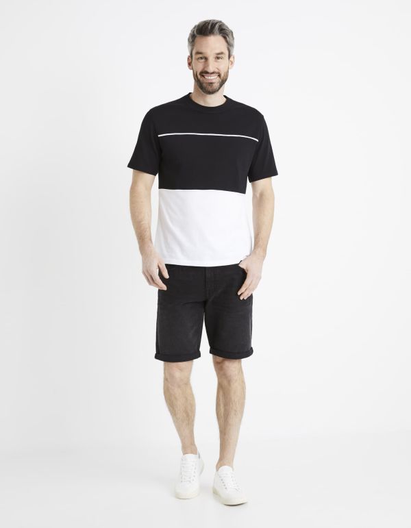 T-shirt col rond 100% coton - noir