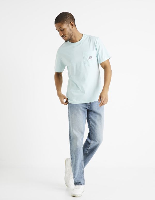 T-shirt col rond coton mélangé - vert