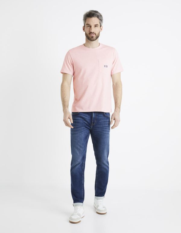 T-shirt col rond coton mélangé - rose