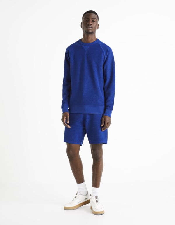 Sweat col rond - bleu jean