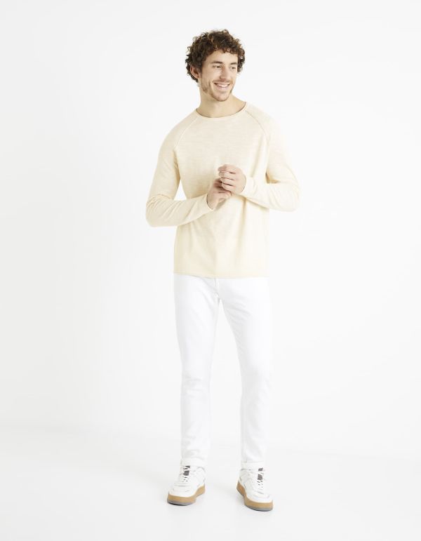 Pull fin en coton viscose - naturel