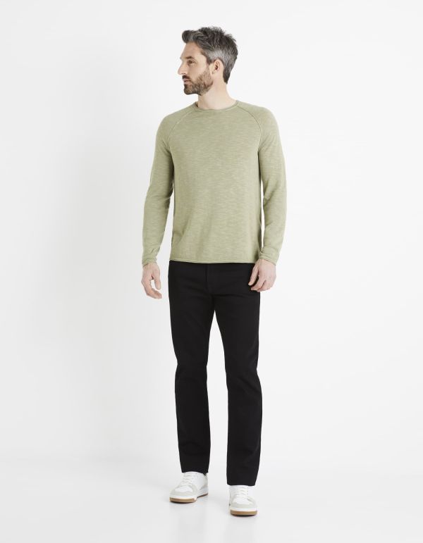 Pull fin en coton viscose - tilleul