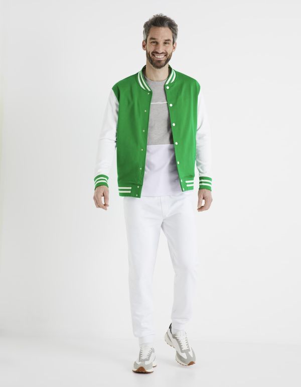 Teddy 100% coton - vert et blanc