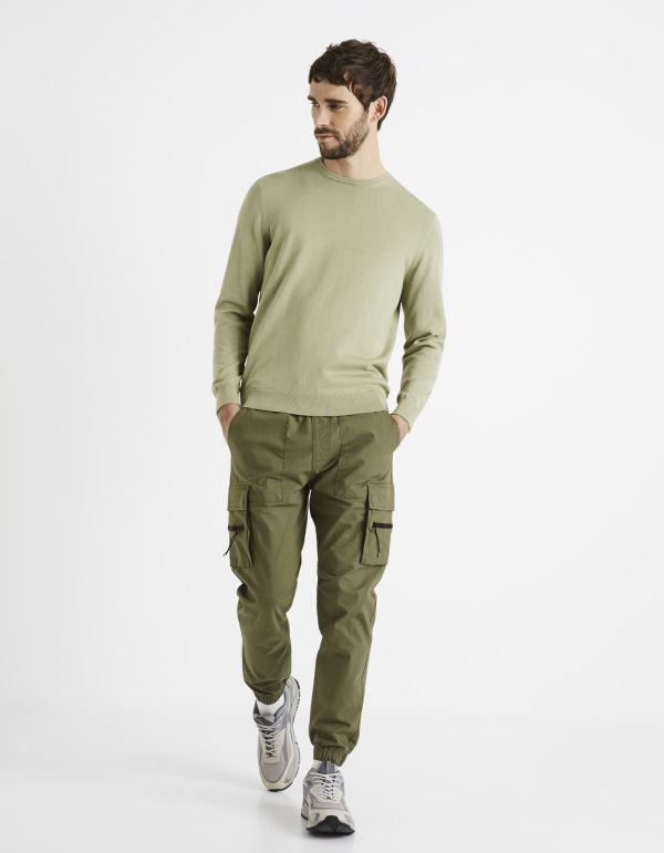 Pantalon cargo en coton stretch - KAKI