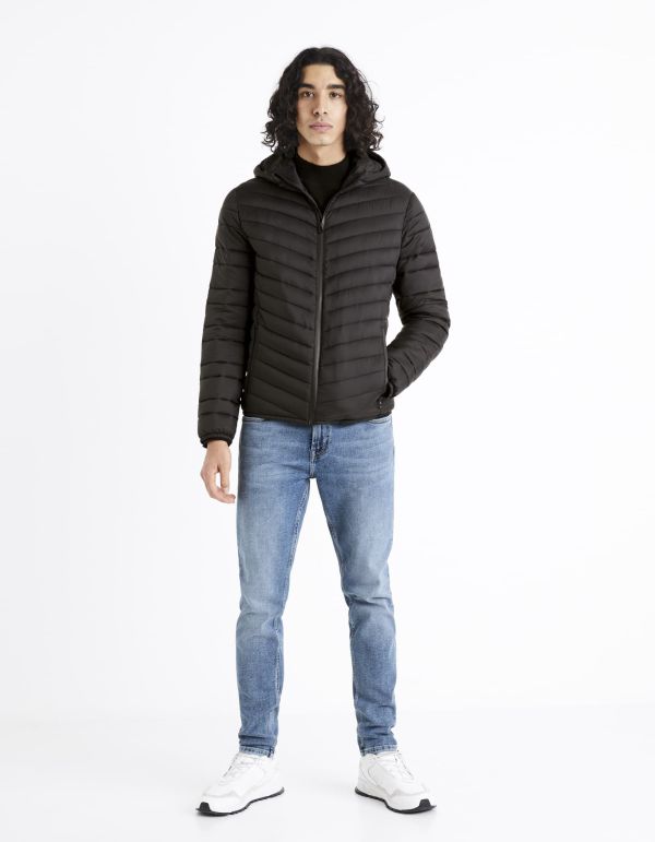 Doudoune light à capuche - noir