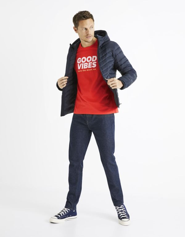 Doudoune light à capuche - marine