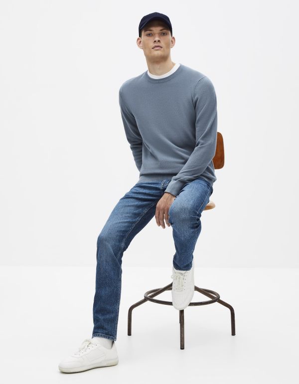 Pull col rond 100% coton