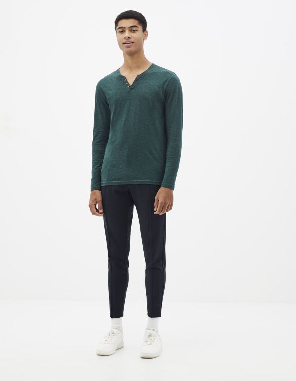 T-shirt 100% coton col tunisien