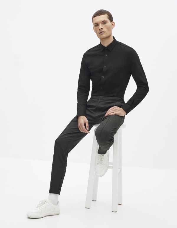 Chemise slim 100% coton maille piquée