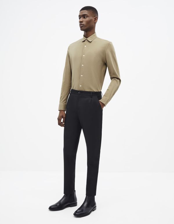 Chemise slim 100% coton maille piquée