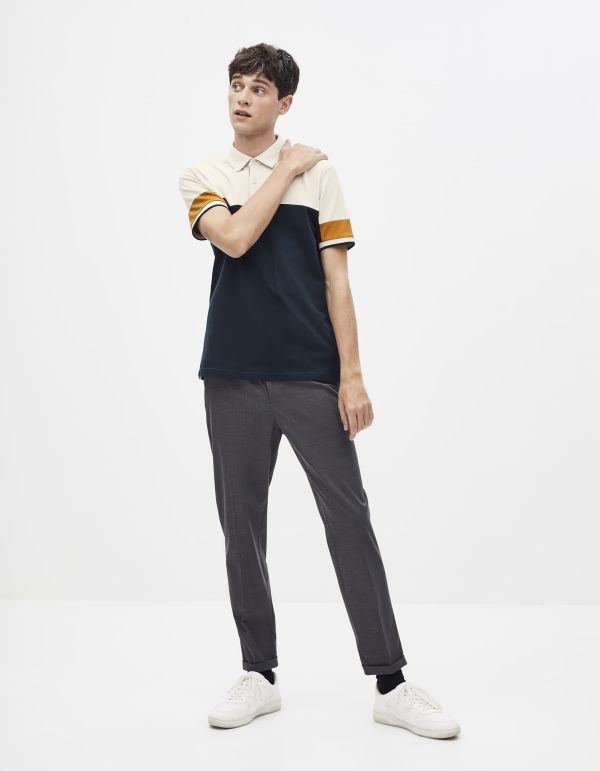Polo 100% coton color block