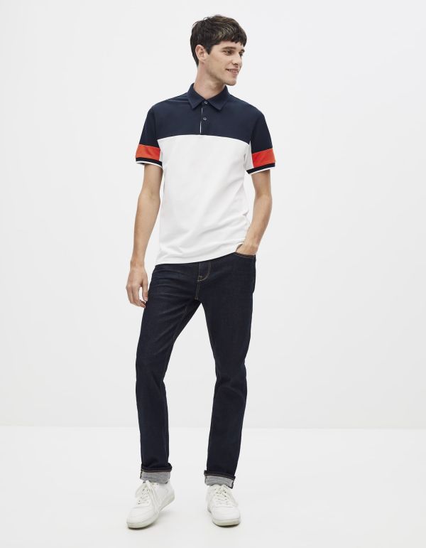 Polo 100% coton color block