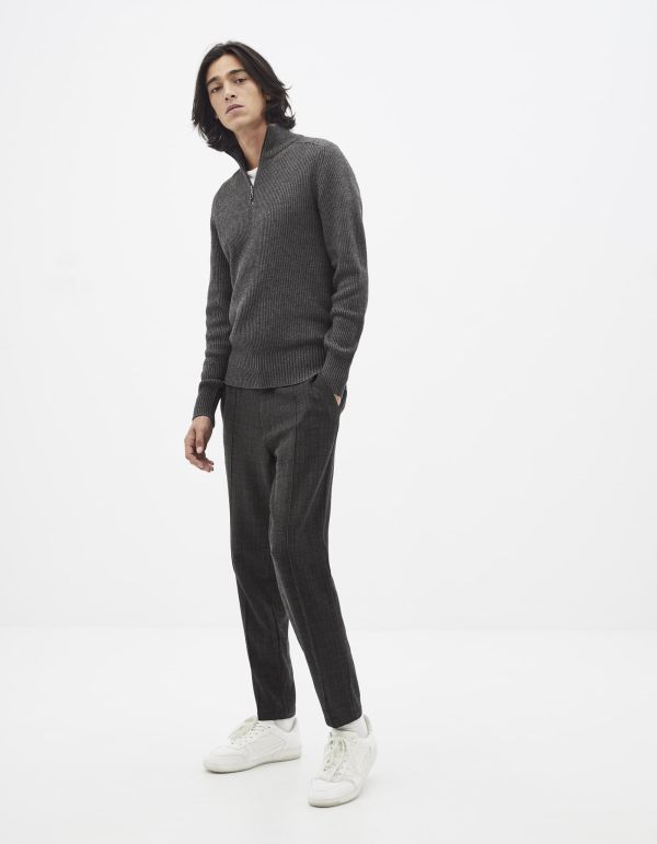 Pull col montant coton mélangé