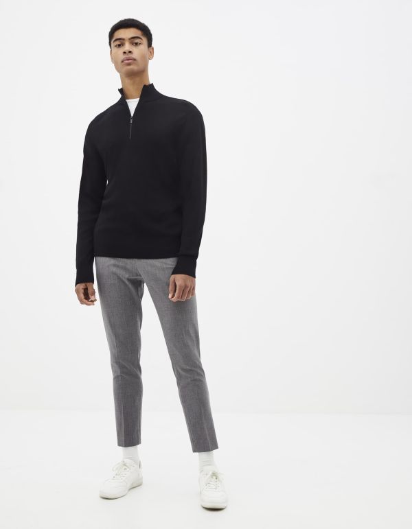 Pull col montant zippé soft touch