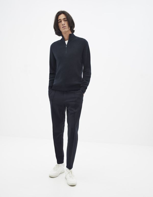 Pull col montant zippé soft touch