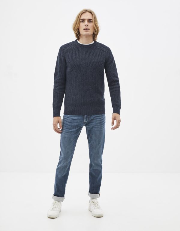 Pull col rond coton mélangé