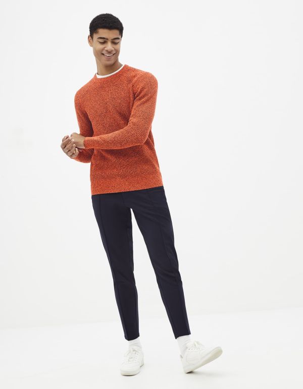 Pull col rond coton mélangé