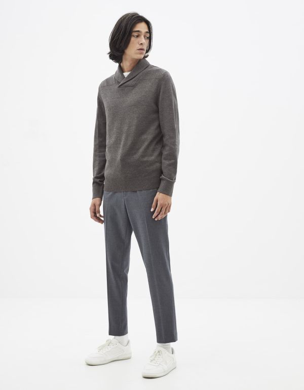 Pull col châle coton mélangé