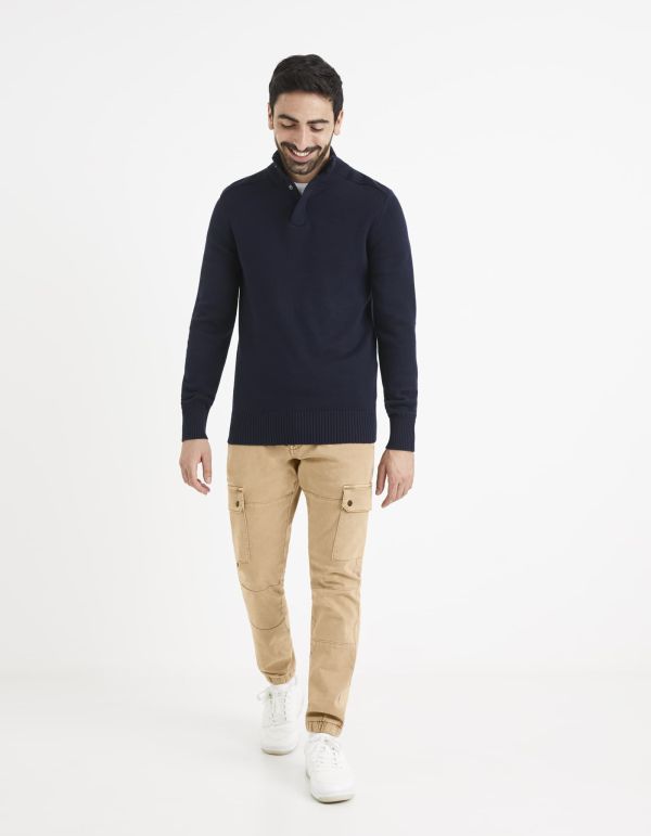 Pull col montant coton mélangé
