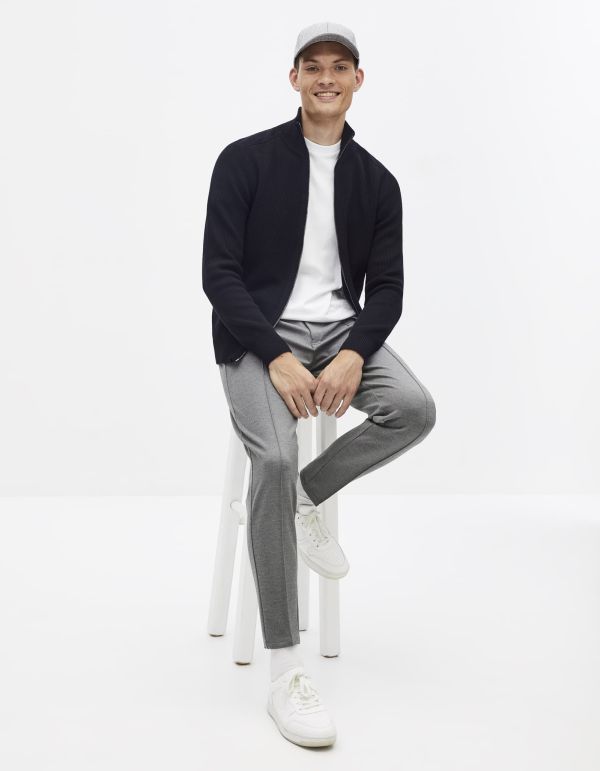 Cardigan col montant zippé 100% coton