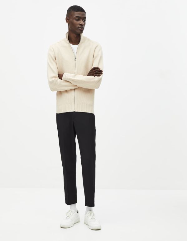 Cardigan col montant zippé 100% coton