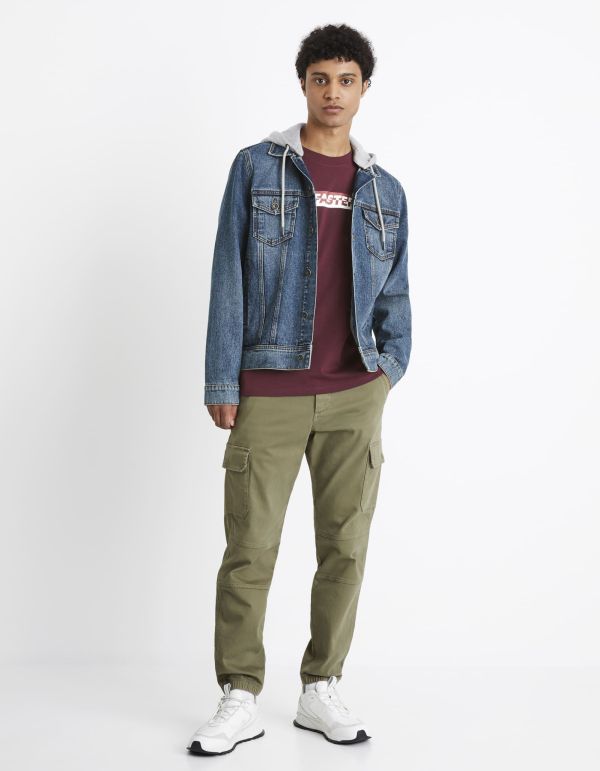 Pantalon cargo slim maille