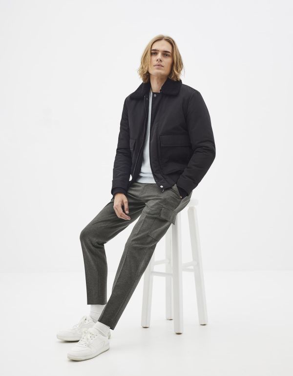Blouson aviateur col sherpa
