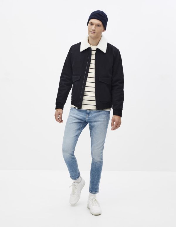 Blouson lainage col sherpa amovible