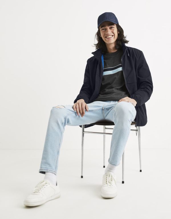 T-shirt col rond en coton mélangé