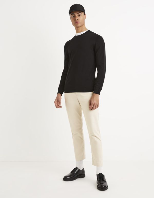 Pull col rond coton supima