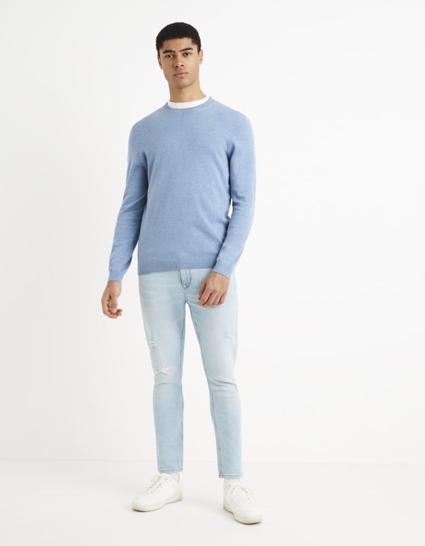 Pull col rond coton supima