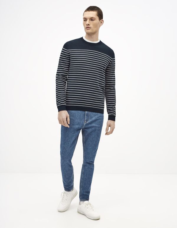 Pull col rond coton supima