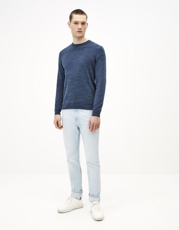 Pull col rond coton supima