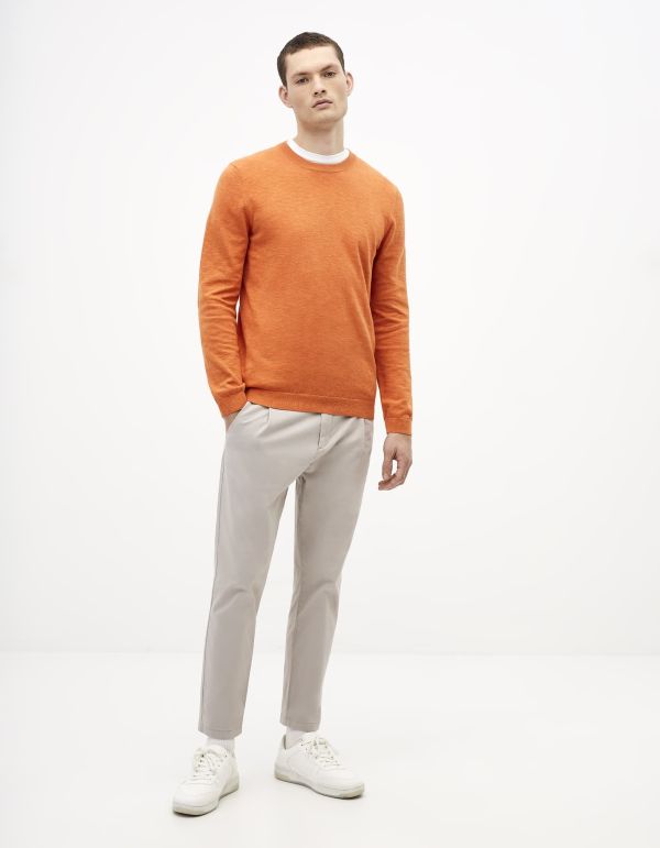 Pull col rond coton supima