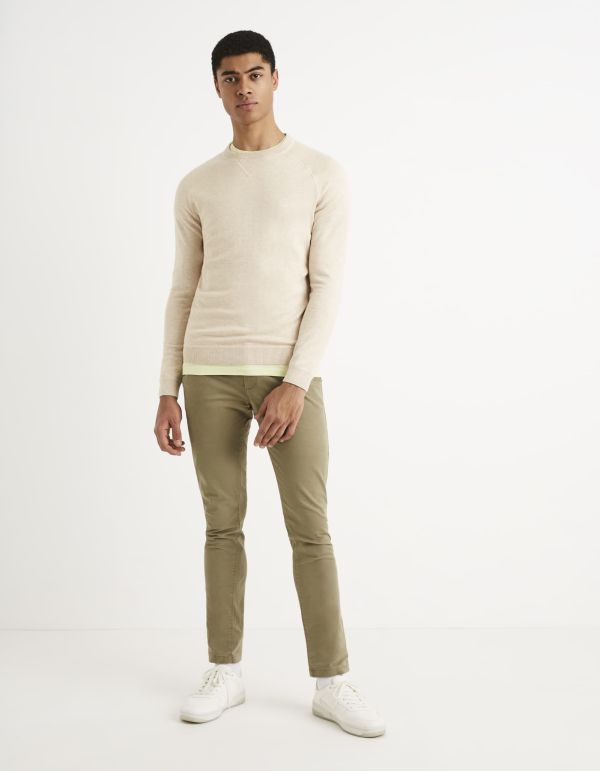 Pull col rond coton mélangé