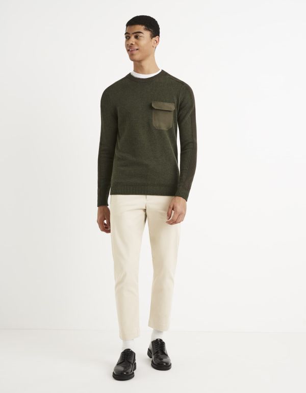 Pull col rond 100% coton