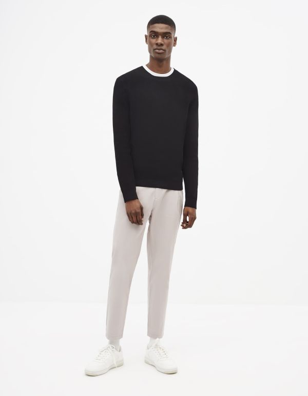 Pull col rond 100% coton