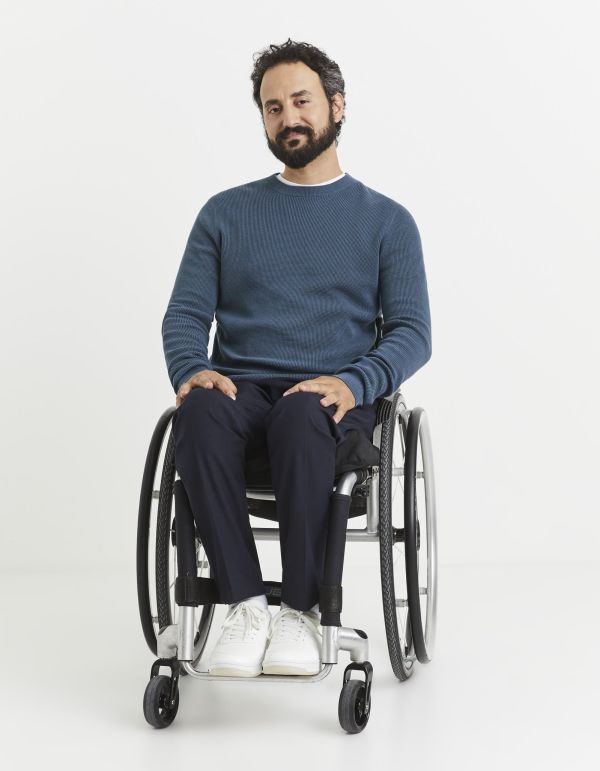 Pull col rond 100% coton