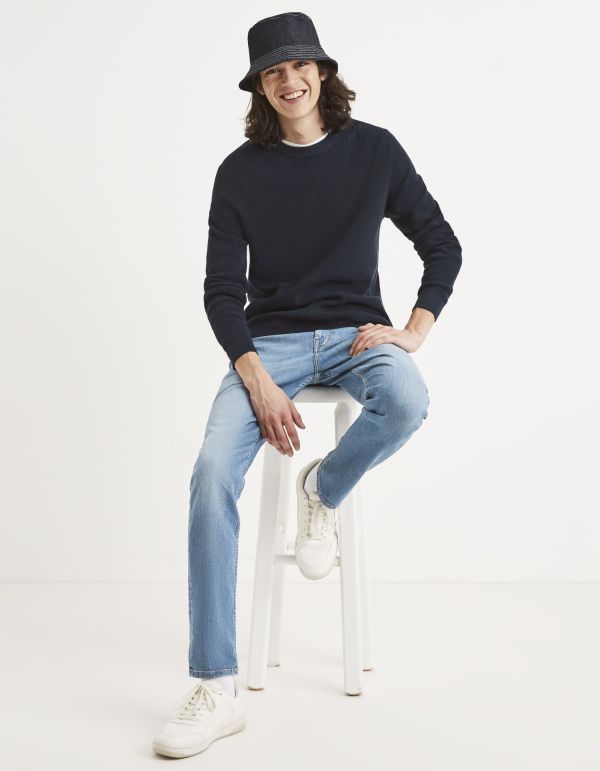 Pull col rond 100% coton