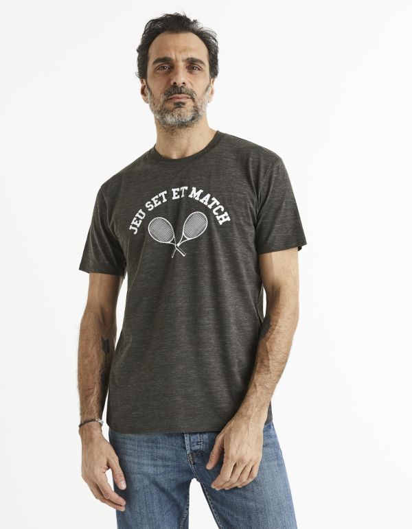 T-shirt col rond coton mélangé