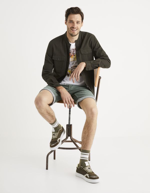 Bermuda en jean vert