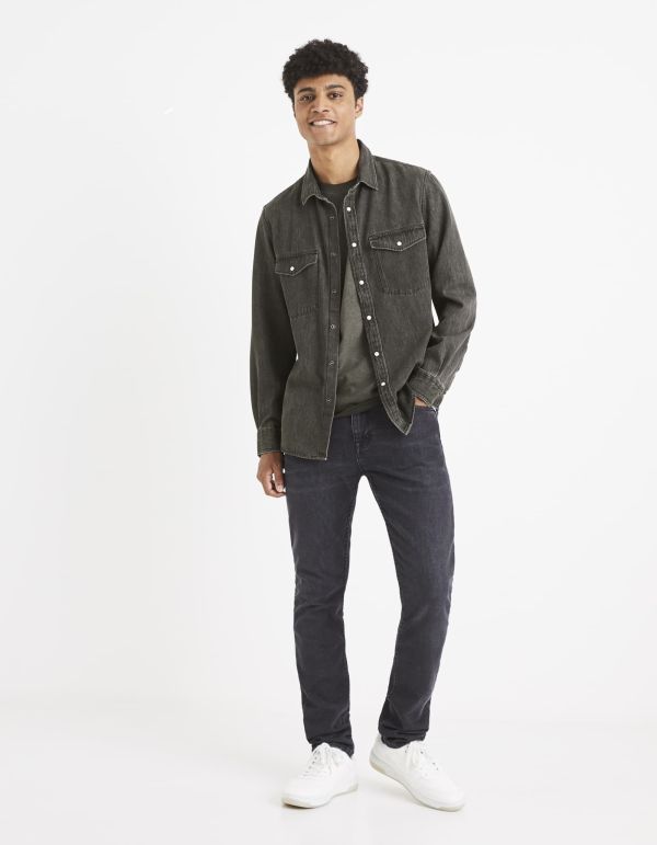Chemise modern fit en jean 100% coton