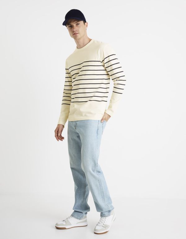 T-shirt col rond 100% coton - beige