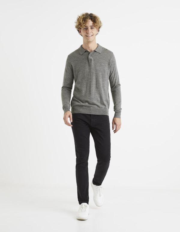 Pull col polo boutonné